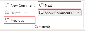 Comments in list view in Word